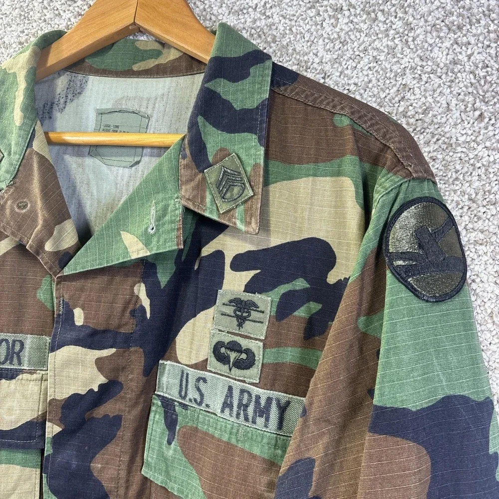 American Apparel Coat Mens LT Green Woodland Camo BDU Hot Weather Ripstop Combat